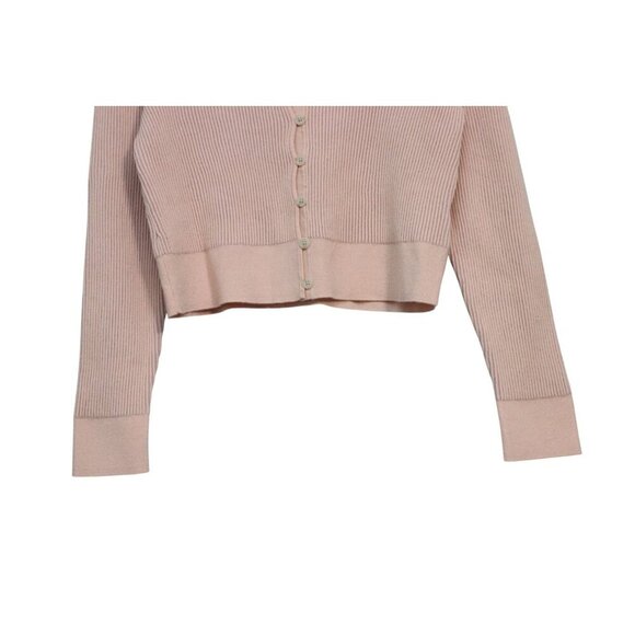 NWT J Crew Cropped Cardigan Sweater Large Ribbed Knit Low Cut Scoop Neck Preppy - Picture 4 of 11